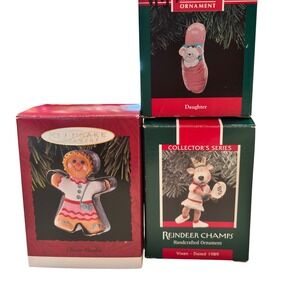 Hallmark Keepsake Christmas Ornaments 1991‎ Daughter. 1989 Reindeer 1993 Cookie
